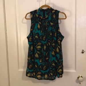 Worthington Flowy Floral Mock Turtleneck Tank